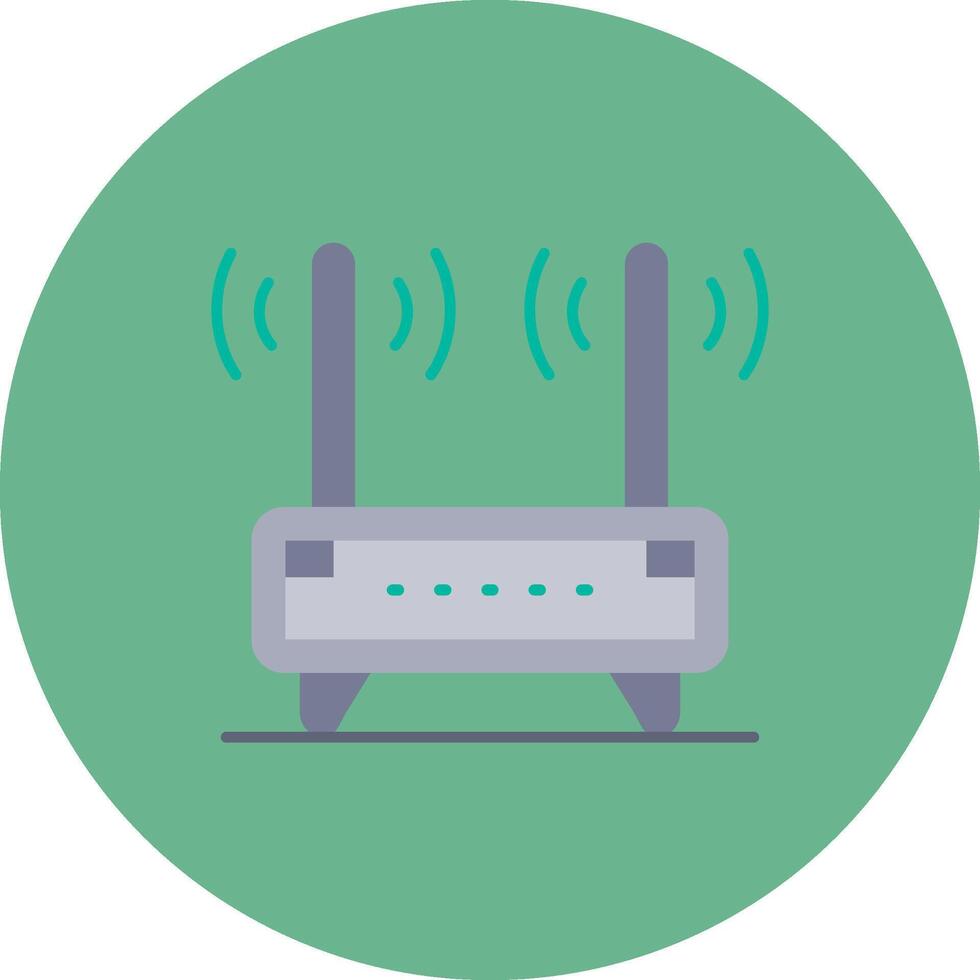 router platt cirkel ikon vektor