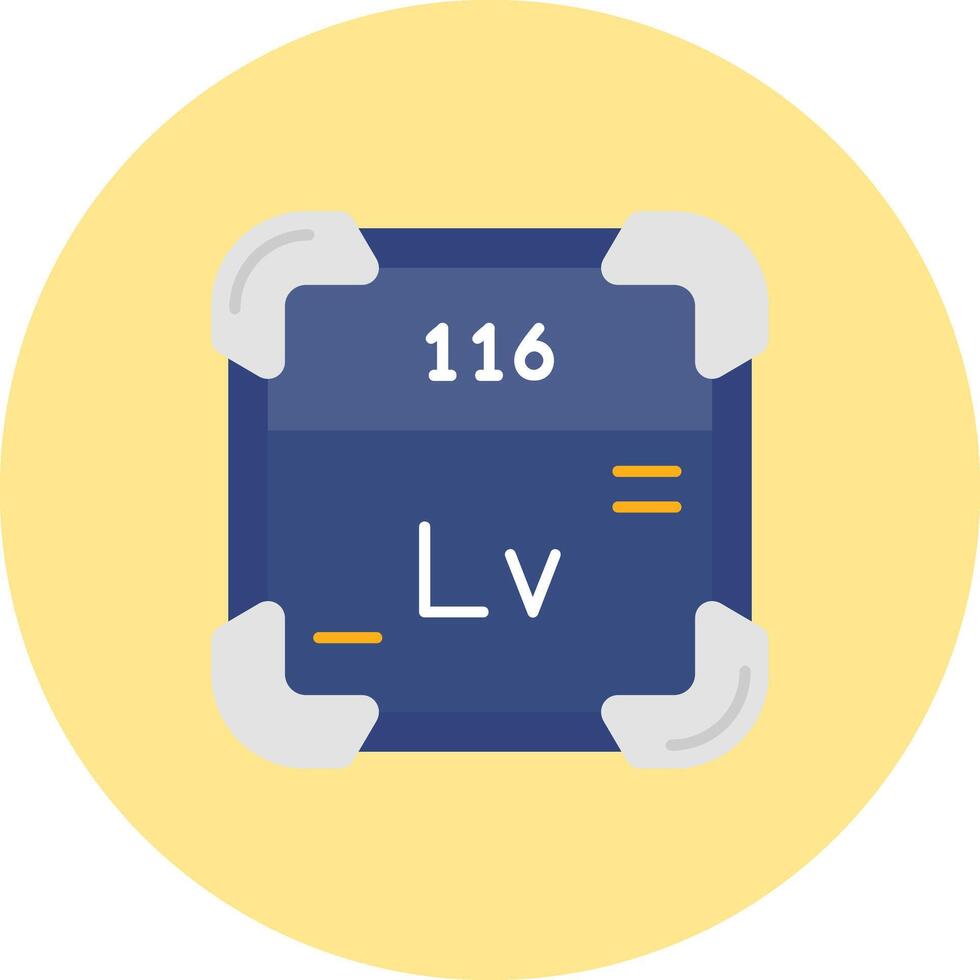 livermorium platt cirkel ikon vektor