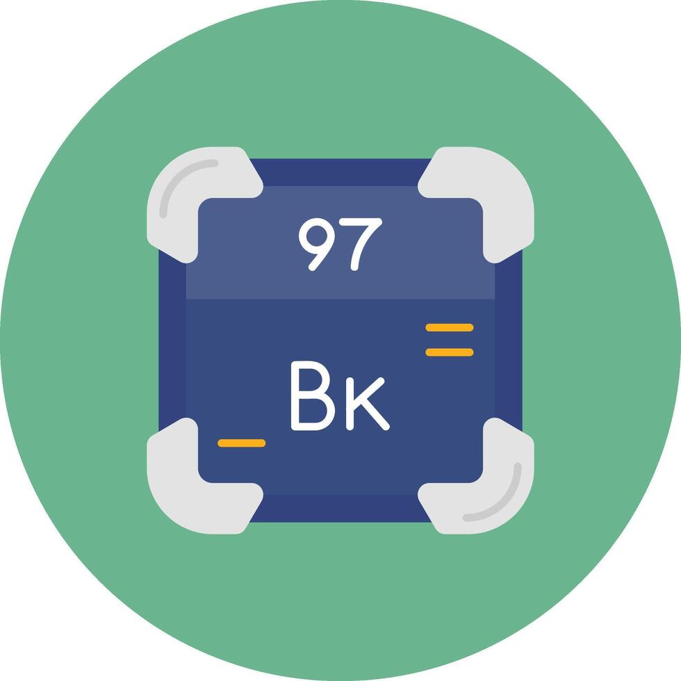 berkelium platt cirkel ikon vektor