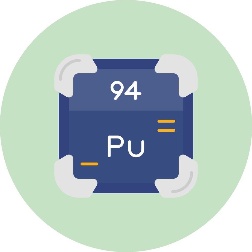 plutonium platt cirkel ikon vektor
