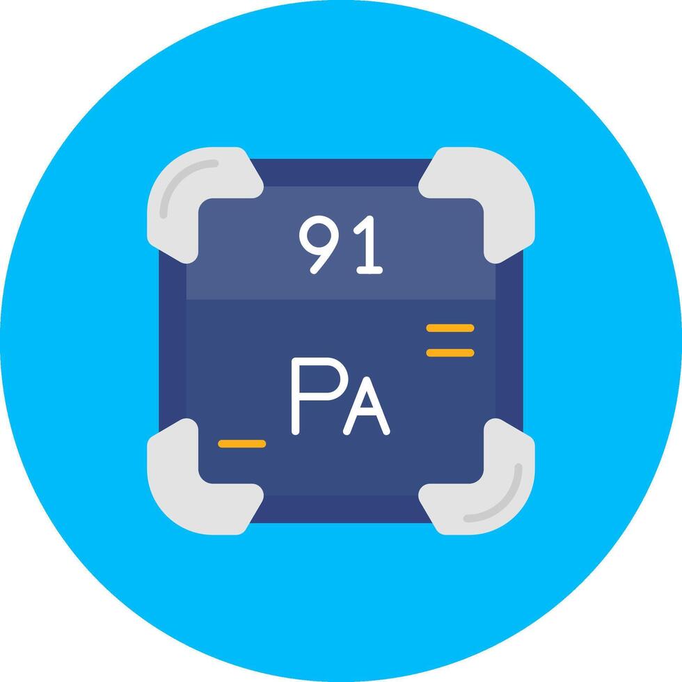 protaktinium platt cirkel ikon vektor