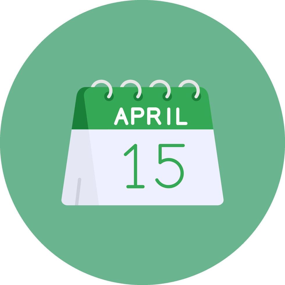 15:e av april platt cirkel ikon vektor