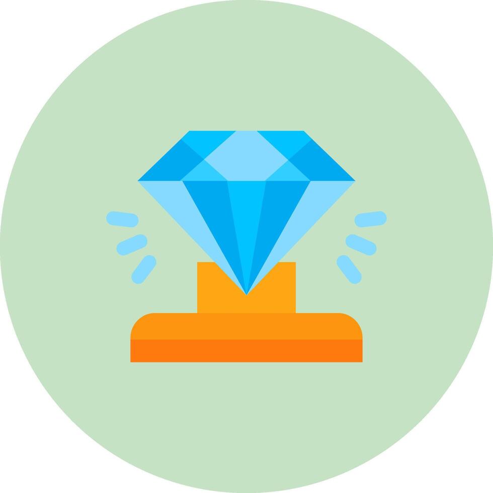 diamant platt cirkel ikon vektor