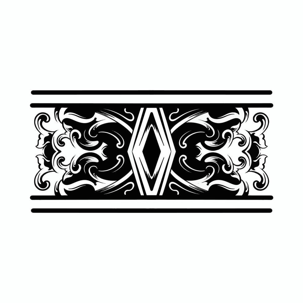 Stammes-polynesisches Mandala-Design, geometrisches hawaiianisches Tattoo-Stil-Muster-Vektor-Ornament in Schwarz und Weiß vektor