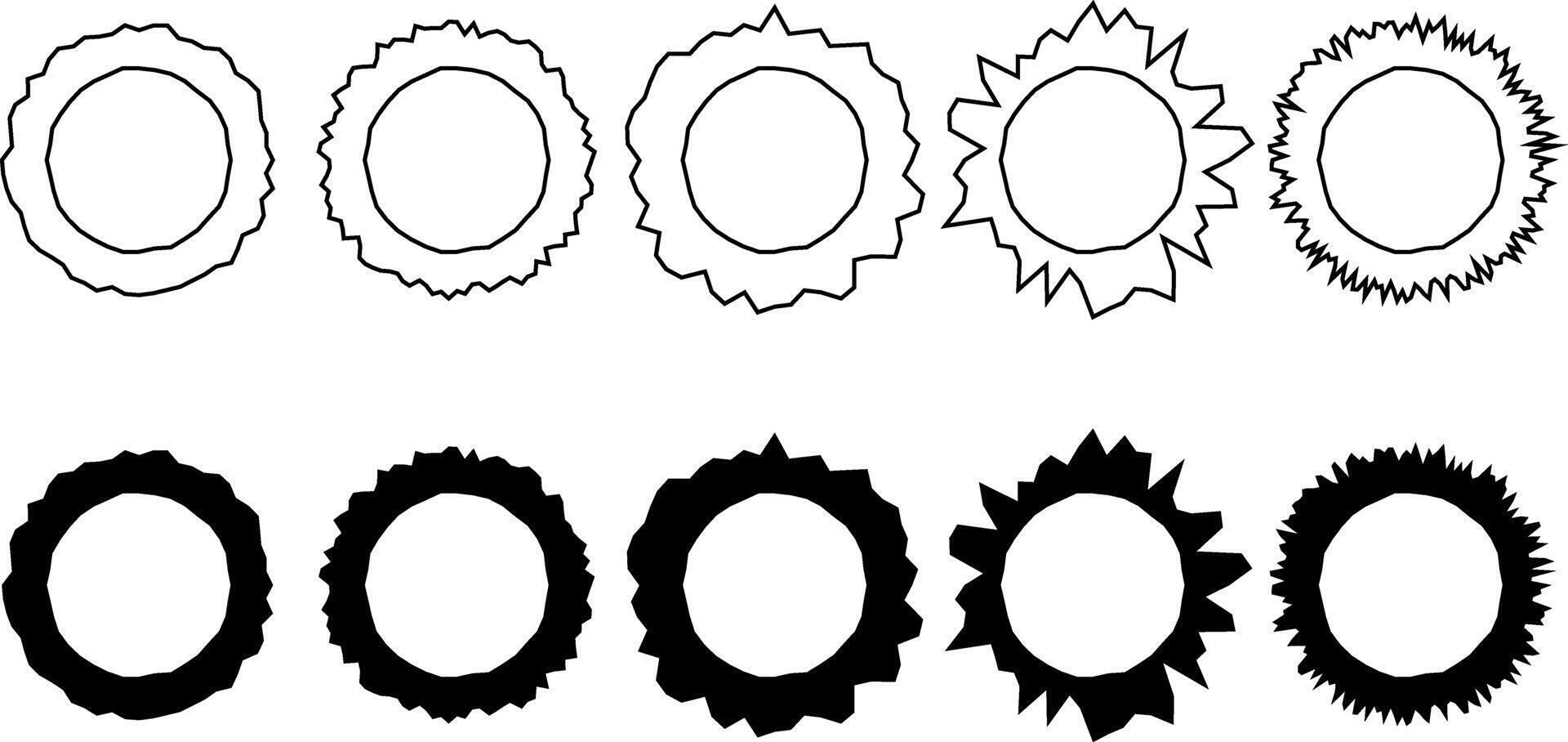 Gliederung Silhouette Kugel Loch Symbol einstellen vektor