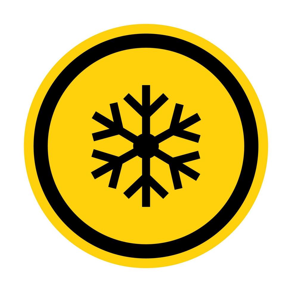 Dreieck-Warnschild mit Schneeflocke-Symbol auf weißem Hintergrund isolieren, Vektor-Illustration eps.10 vektor