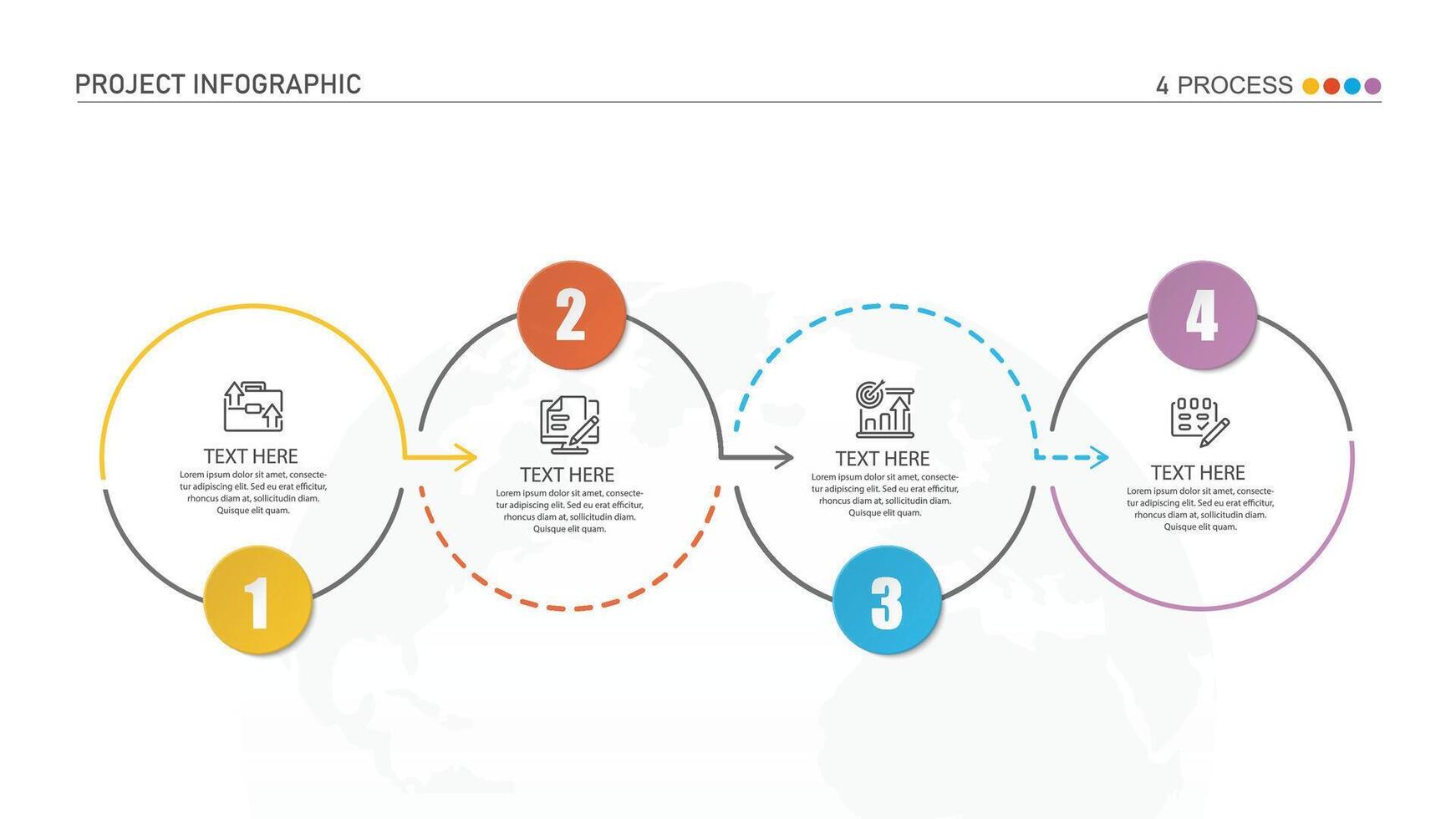 Infografik Prozess Design mit Symbole und 4 Optionen oder Schritte. vektor