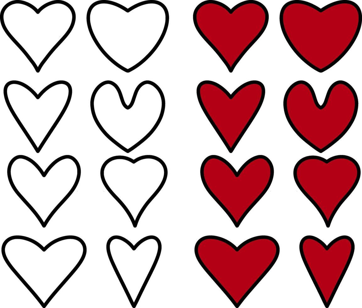 skizzieren Herz Symbol Vektor Illustration