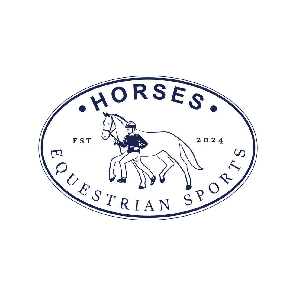 ryttare sporter häst logotyp vektor illustration