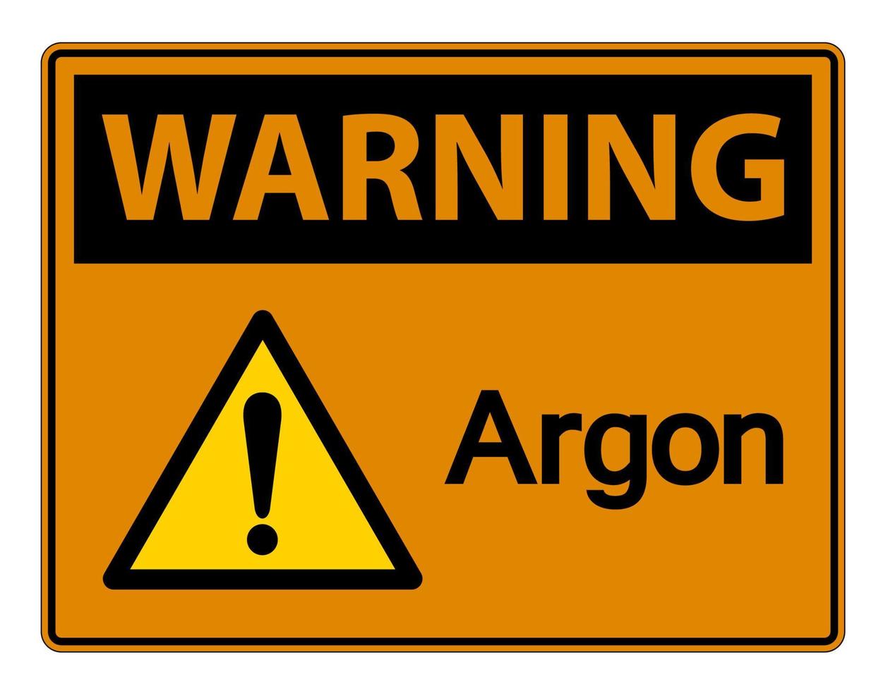 Warnung Argon Symbol Zeichen auf weißem Hintergrund vektor