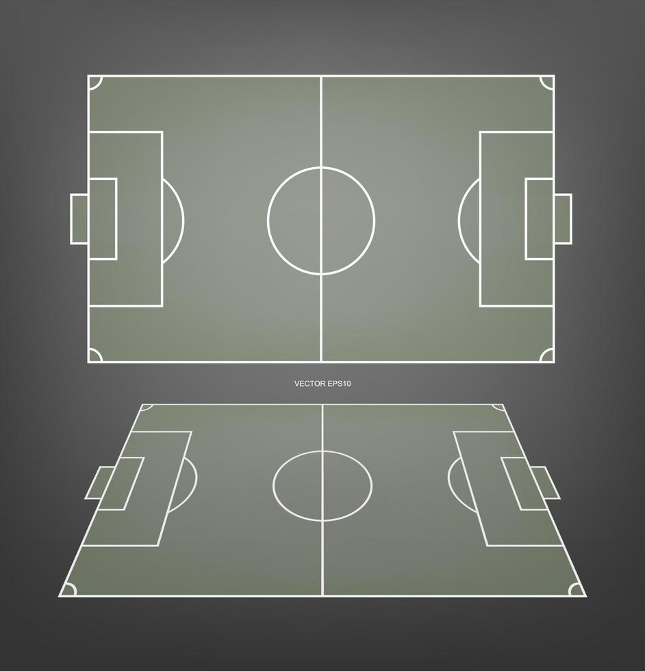 fotbollsplan eller fotbollsplan bakgrund med fotbollslinje. grön gräsplan för att skapa fotbollsmatch. vektor. vektor