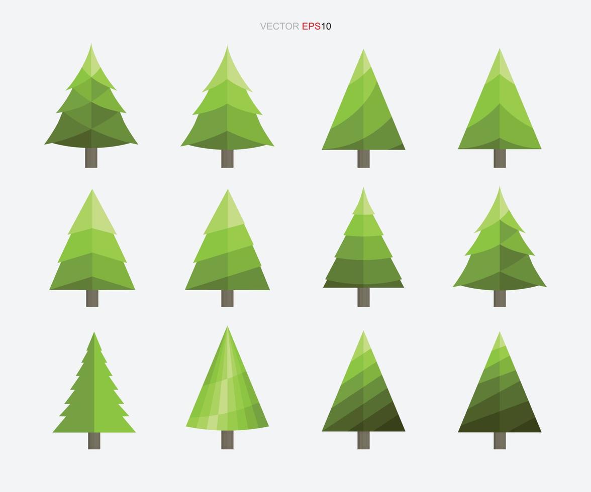 Sammlung von Weihnachtsbaum. abstraktes Baumzeichen und -symbol. Vektor. vektor