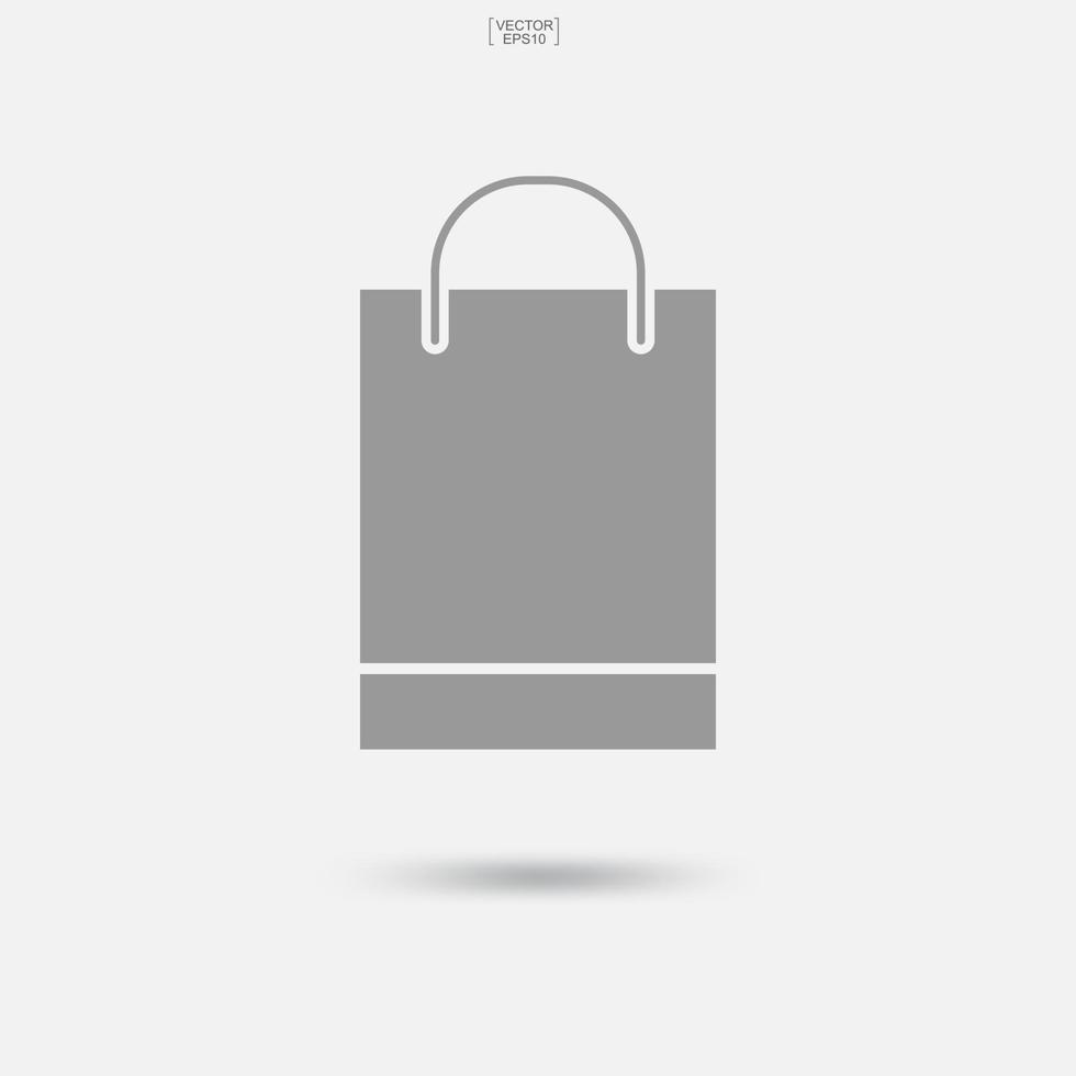 Einkaufstasche-Symbol auf weißem Hintergrund. Vektor. vektor
