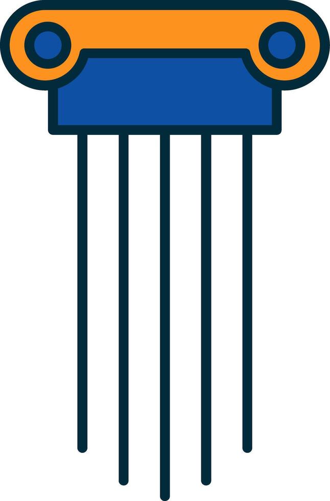 grekisk pelare linje fylld två färger ikon vektor