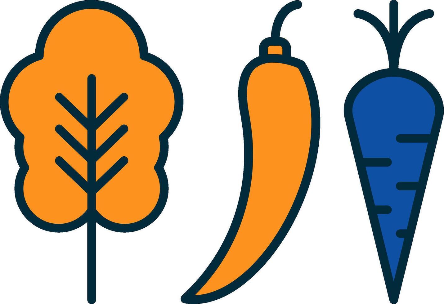 Gemüse Linie gefüllt zwei Farben Symbol vektor