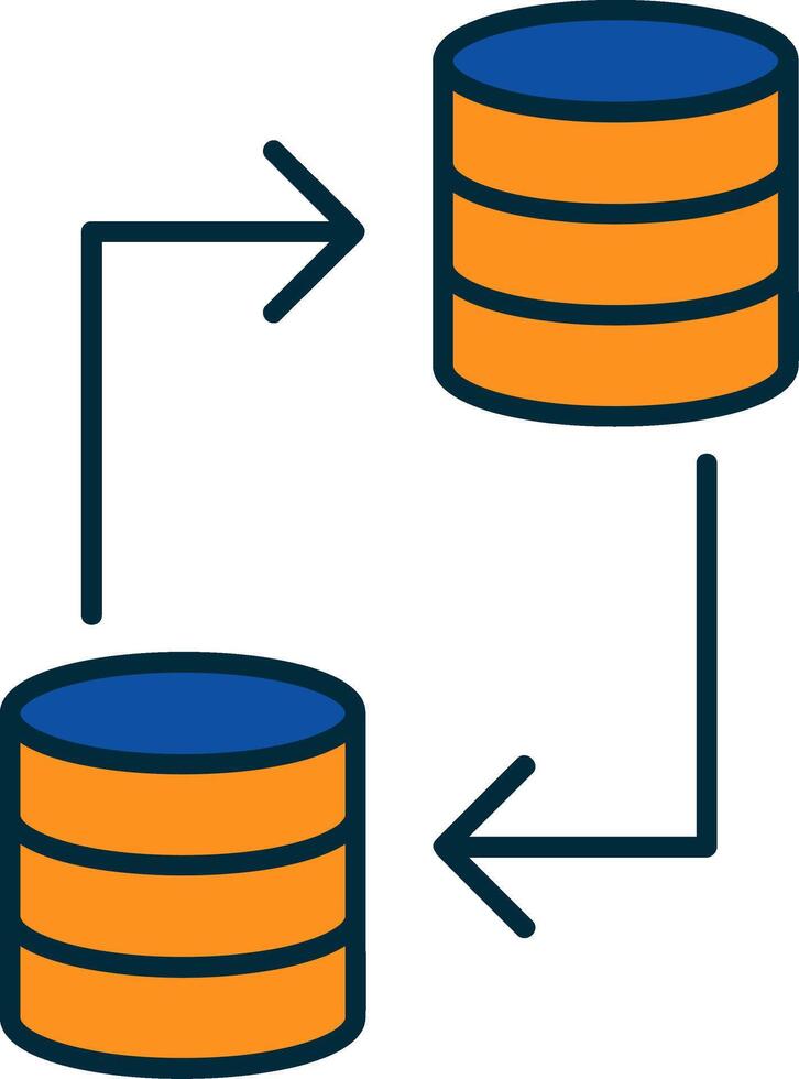 data överföra linje fylld två färger ikon vektor