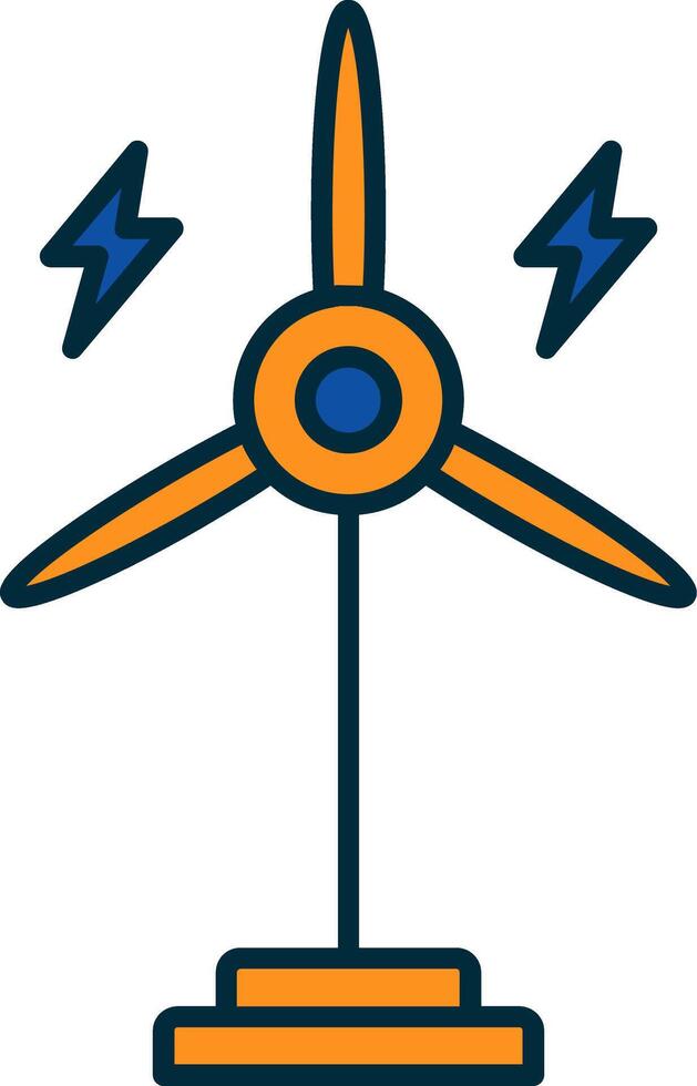 eolic Turbine Linie gefüllt zwei Farben Symbol vektor