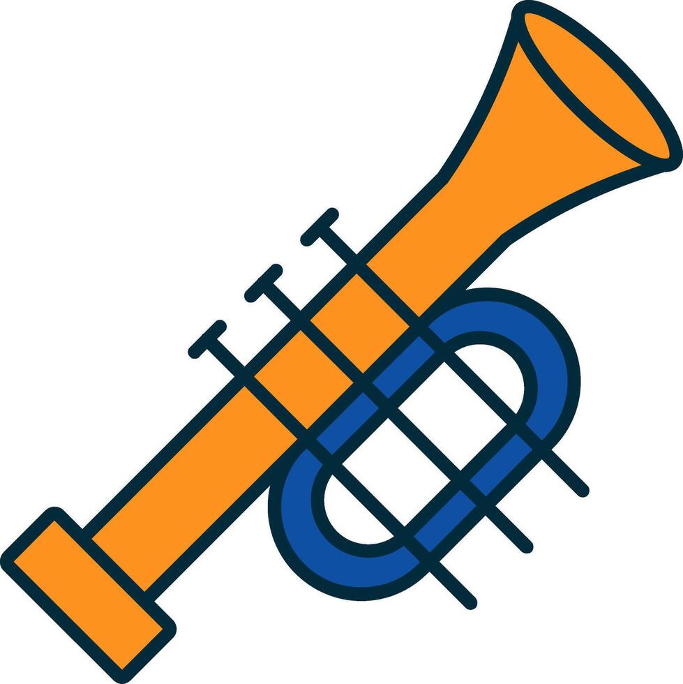 trumpet linje fylld två färger ikon vektor