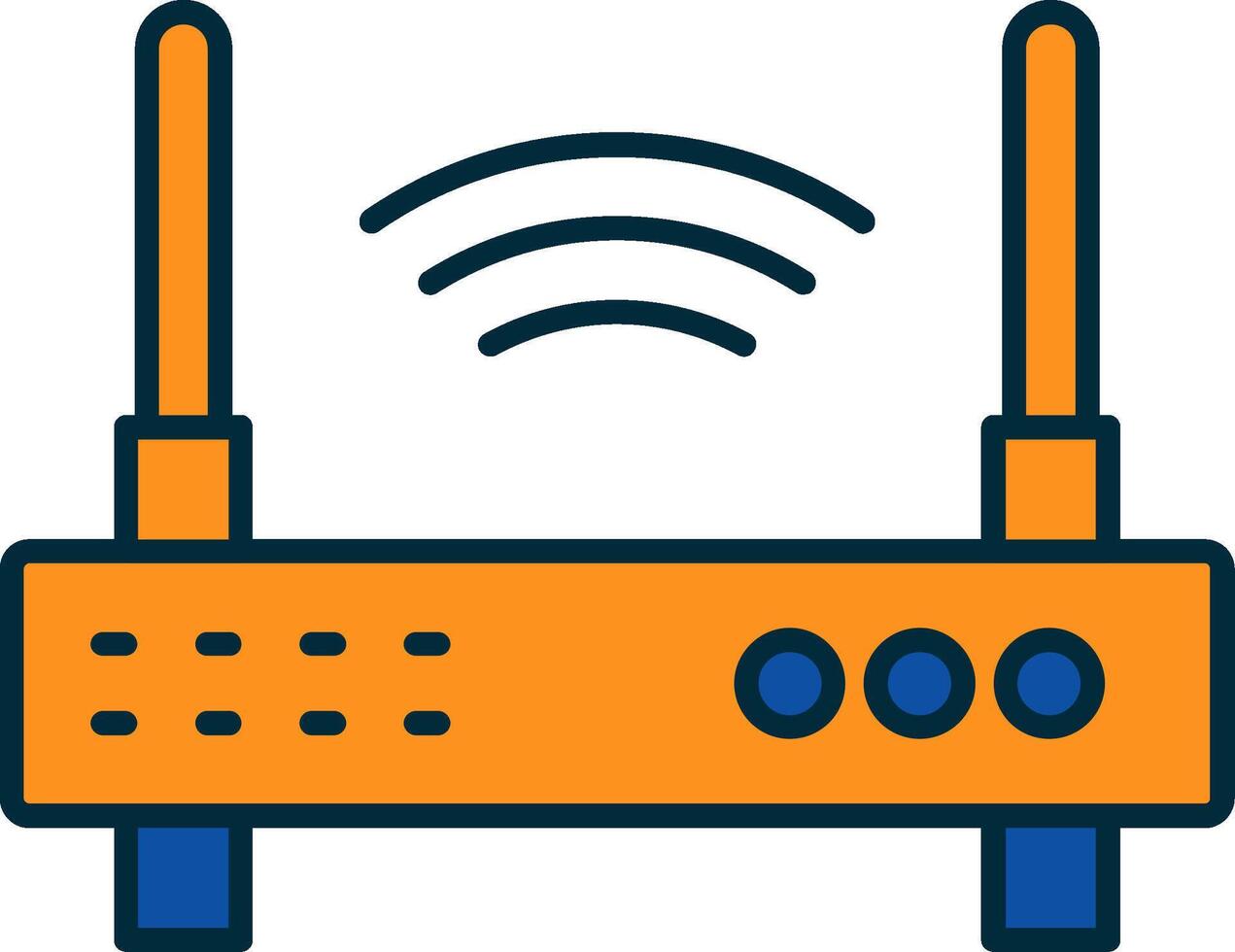 wiFi router linje fylld två färger ikon vektor