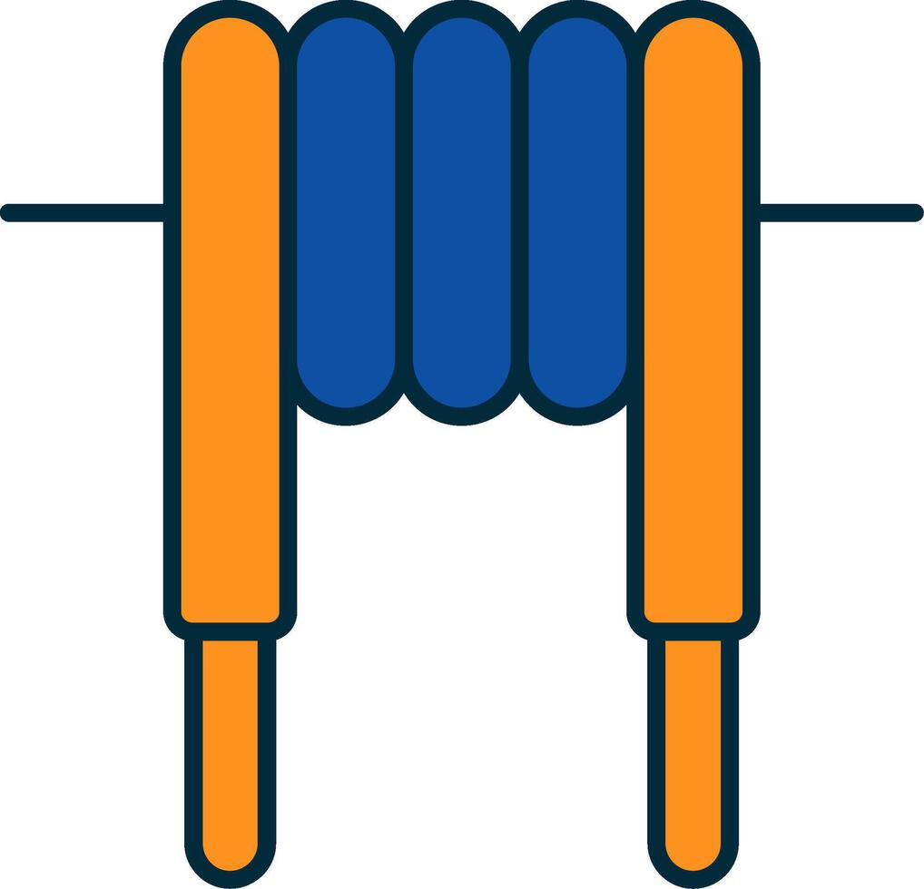 Induktor Linie gefüllt zwei Farben Symbol vektor