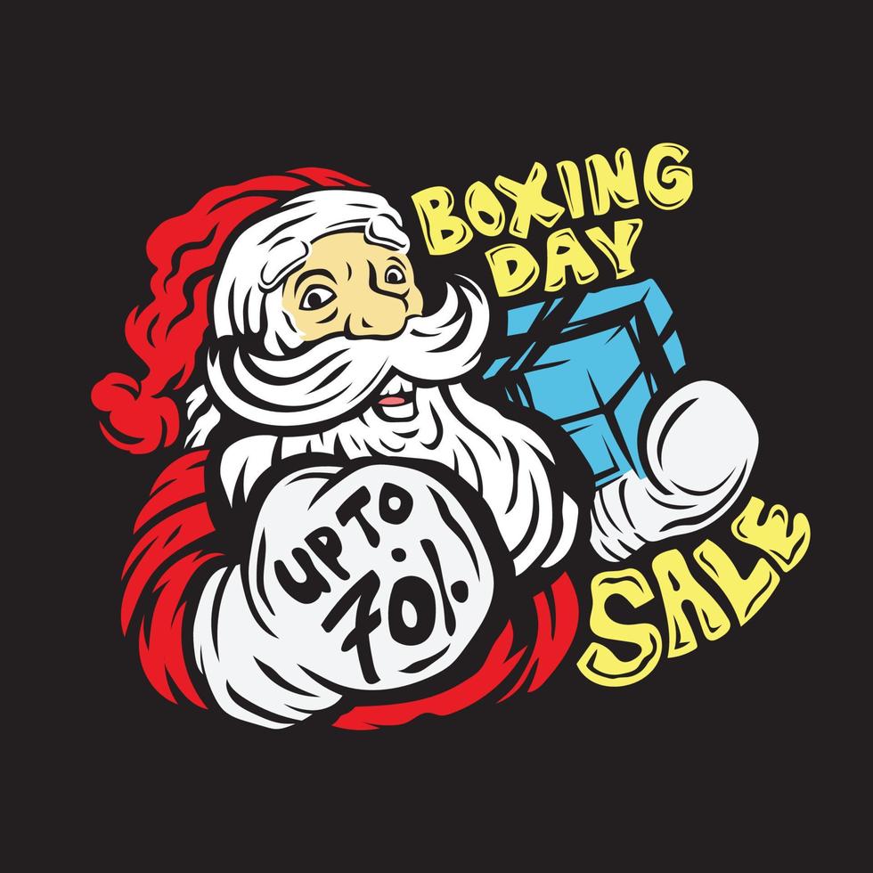 jultomten boxning dag försäljning handritad design banners mall vektor