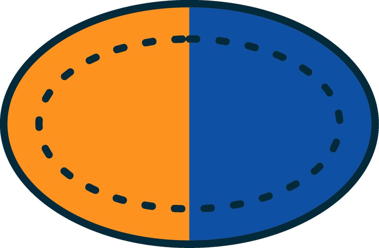 oval linje fylld två färger ikon vektor