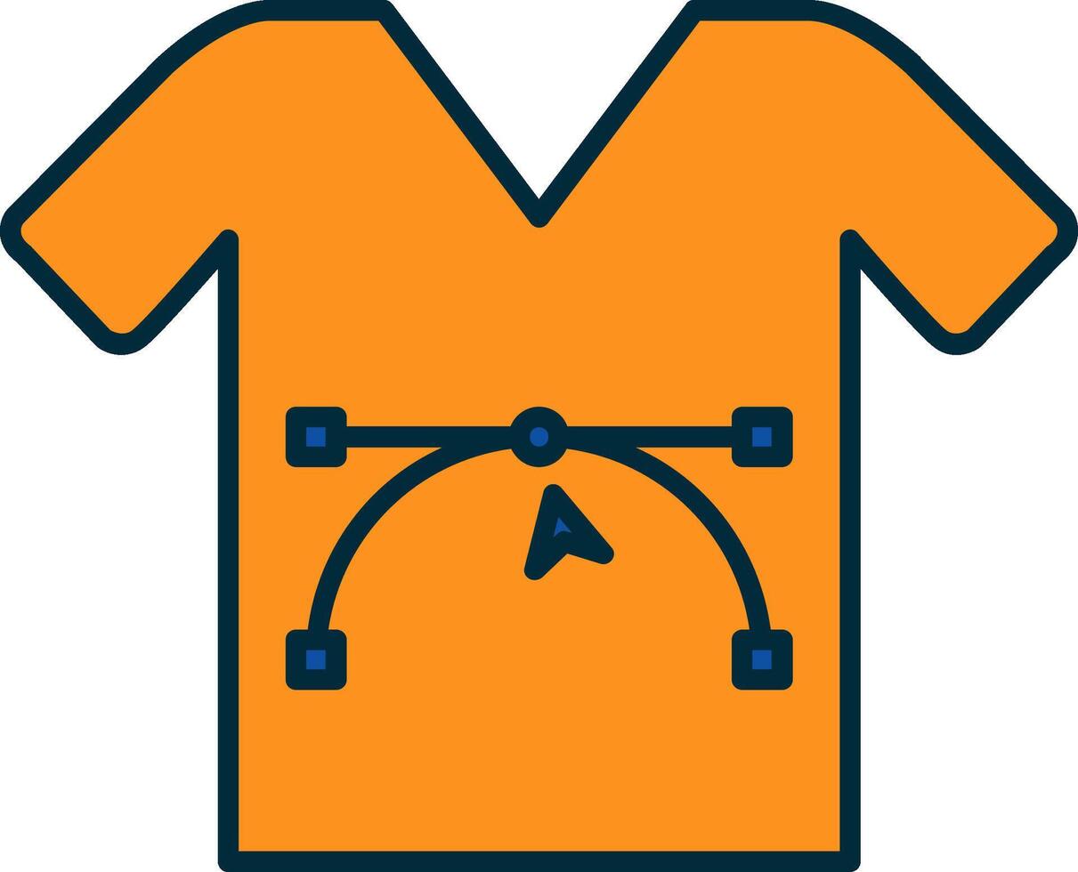 Hemd Design Linie gefüllt zwei Farben Symbol vektor