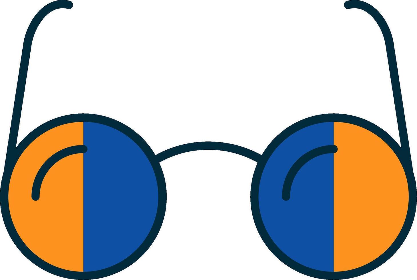 glasögon linje fylld två färger ikon vektor