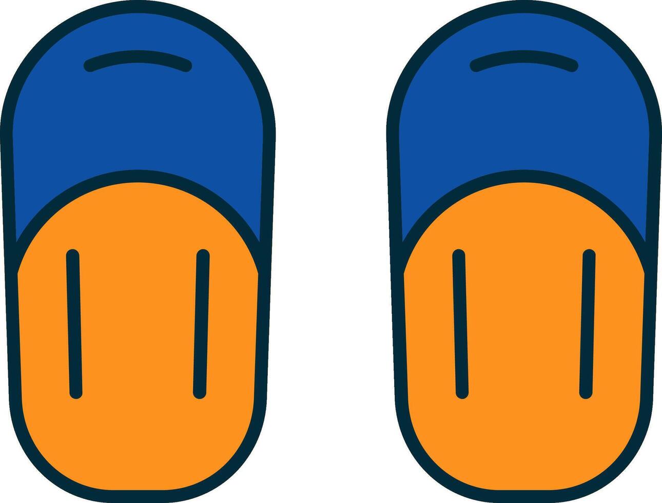 Sandale Linie gefüllt zwei Farben Symbol vektor