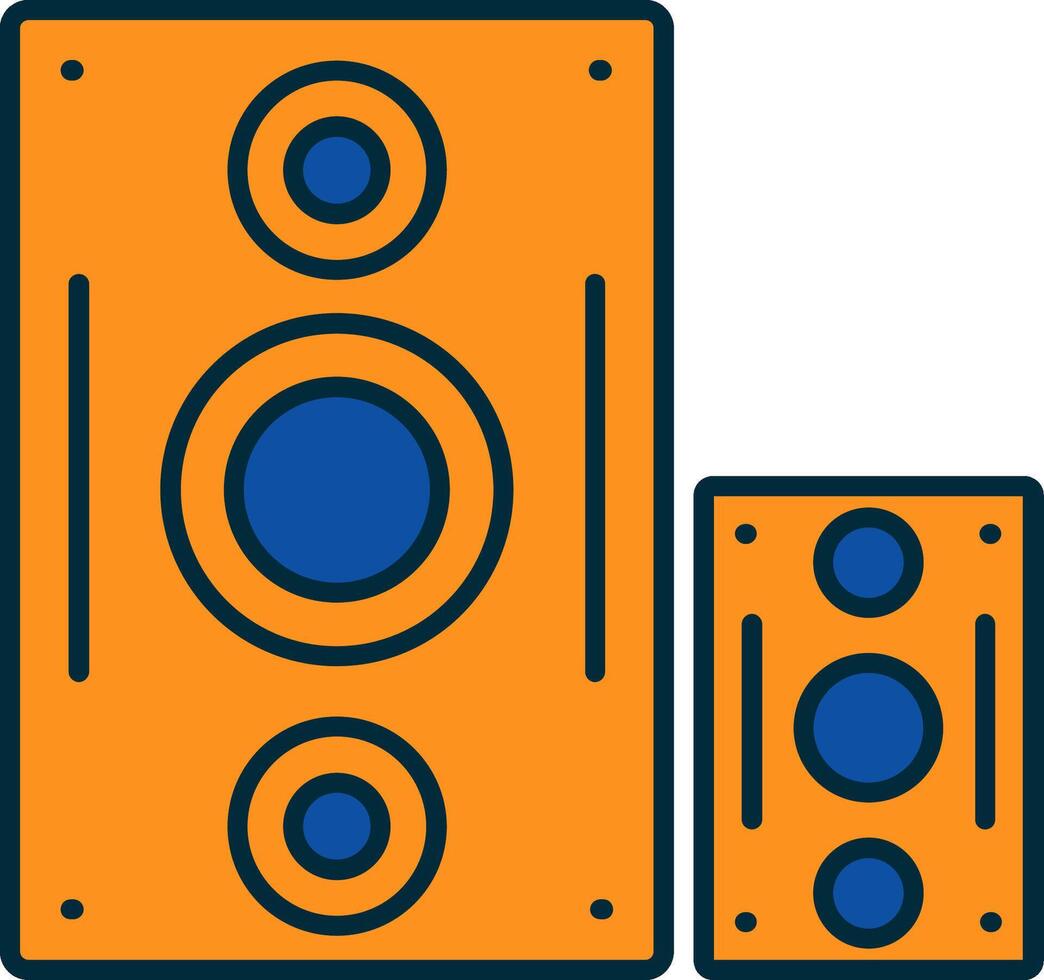 Lautsprecher Linie gefüllt zwei Farben Symbol vektor