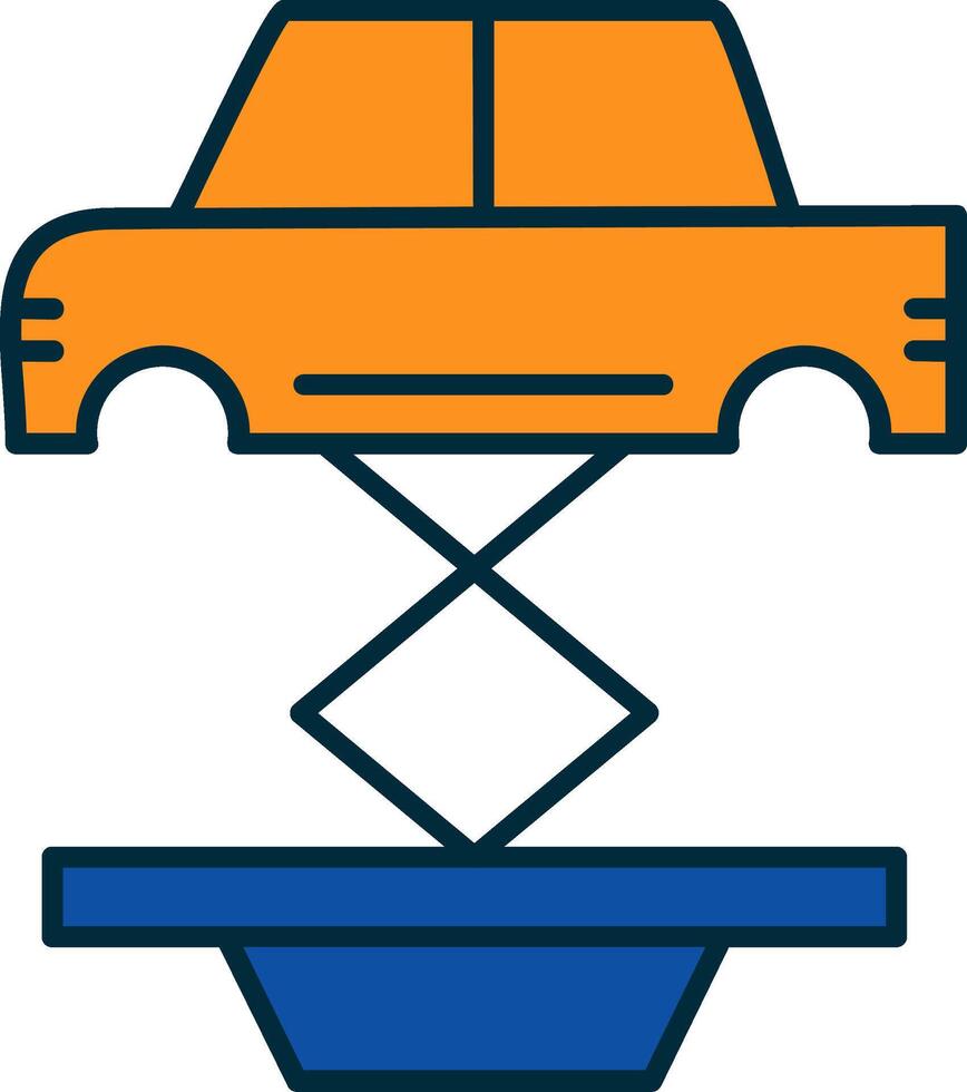 Auto Reparatur Linie gefüllt zwei Farben Symbol vektor