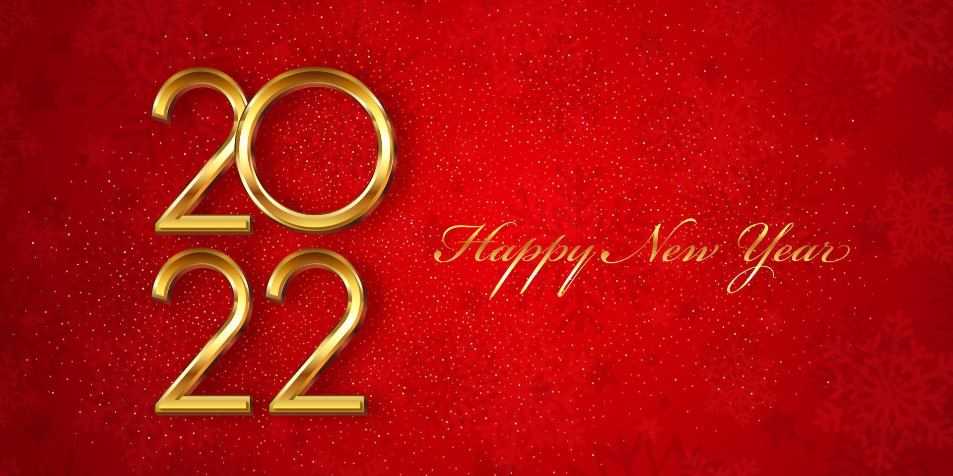 rött och guld gott nytt år banner vektor