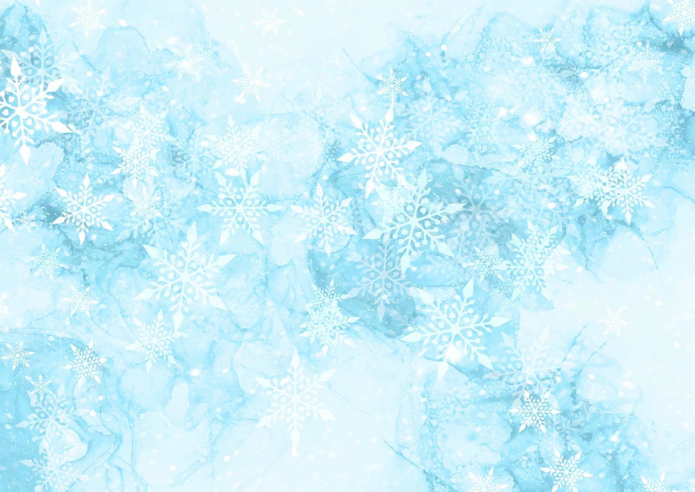 aquarell weihnachten schneeflocke hintergrund vektor