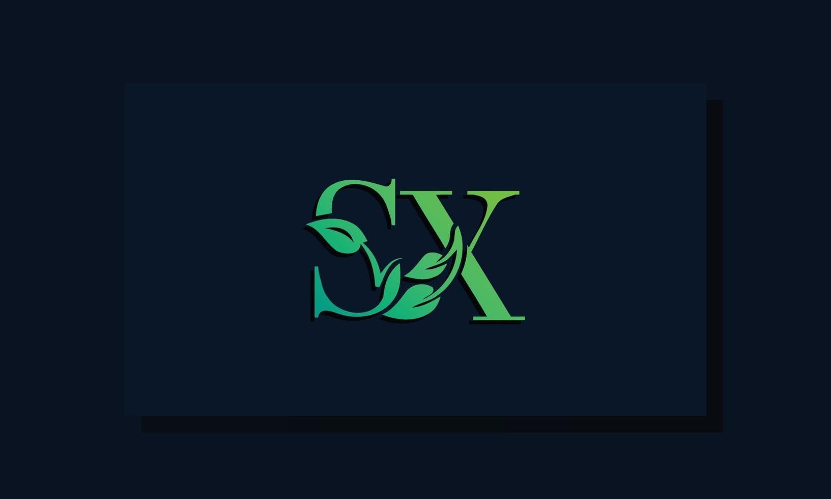inledande sx -logotyp i minimal stil vektor