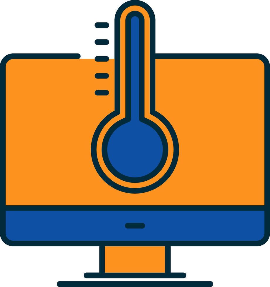 temperatur linje fylld två färger ikon vektor