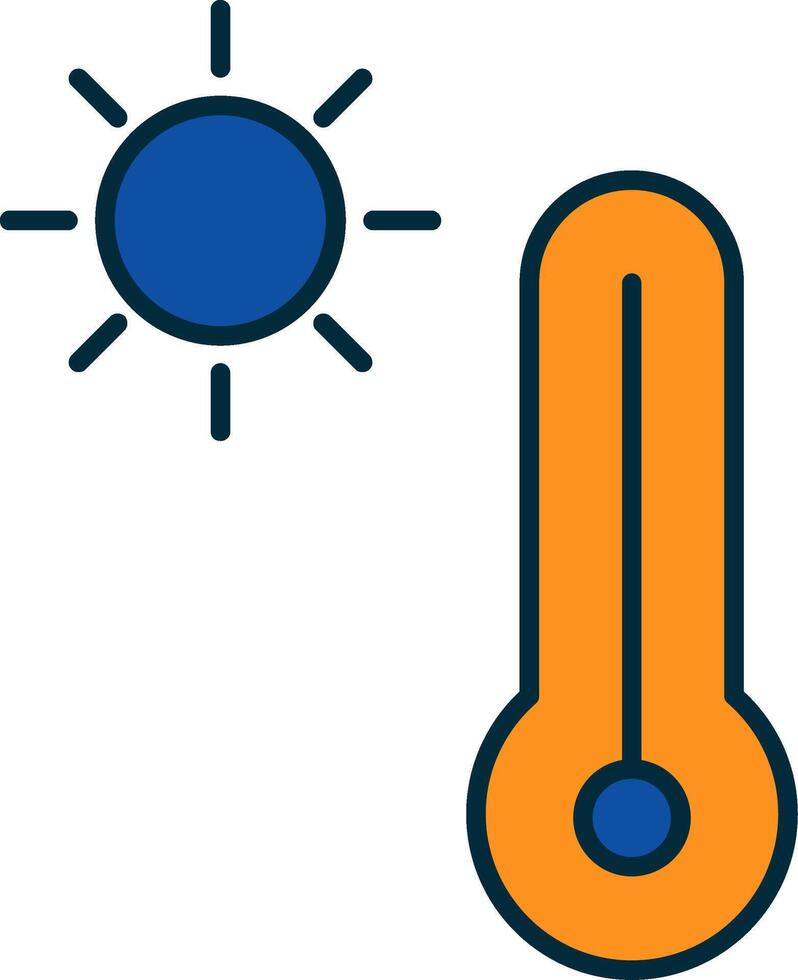 warm Linie gefüllt zwei Farben Symbol vektor