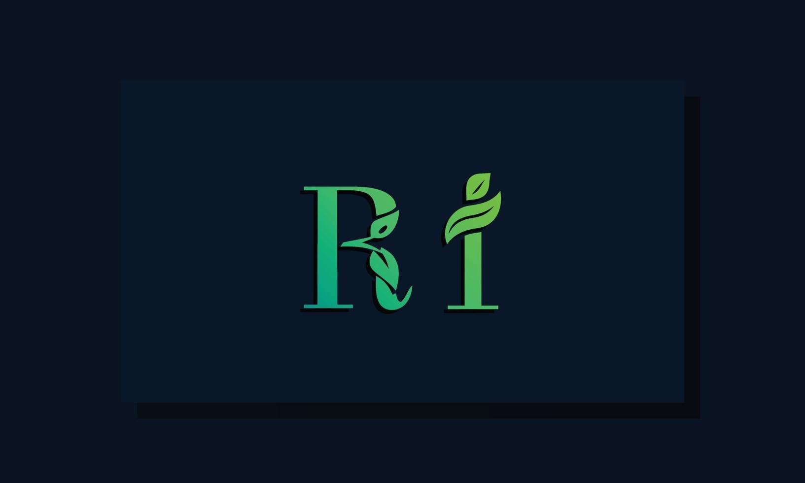 minimales anfängliches ra-logo im blattstil. vektor