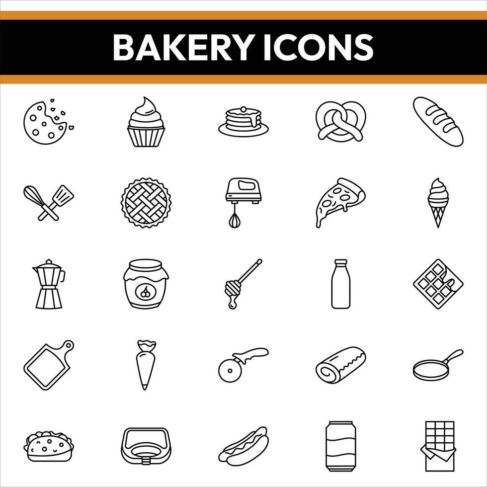 Bäckerei Symbole, Bäckerei, Bäckerei Symbol Pack, Vektor