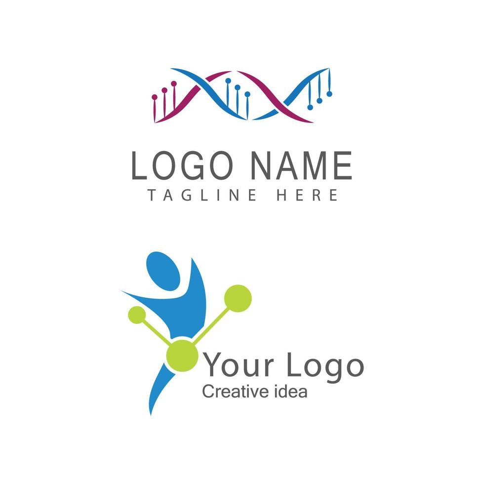 dna gen logotyp mall vektor symbol illustration