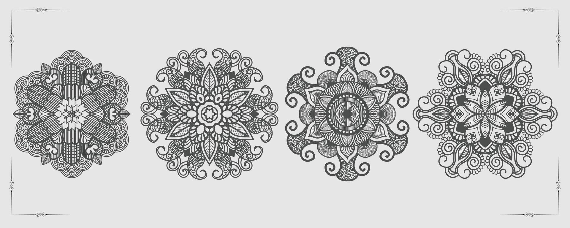 Vektor Luxus Mandala Vorlage Hintergrund und Zier Design zum Färbung Buchseite, Gruß Karte, Einladung, Tätowierung, Blumen- Mandala.