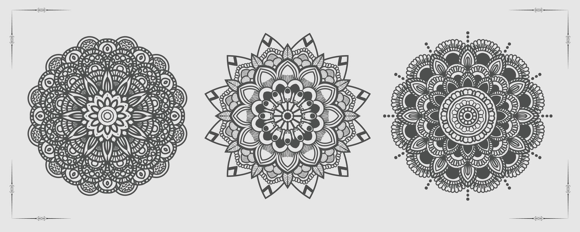 Vektor Luxus Mandala Vorlage Hintergrund und Zier Design zum Färbung Buchseite, Gruß Karte, Einladung, Tätowierung, Blumen- Mandala.