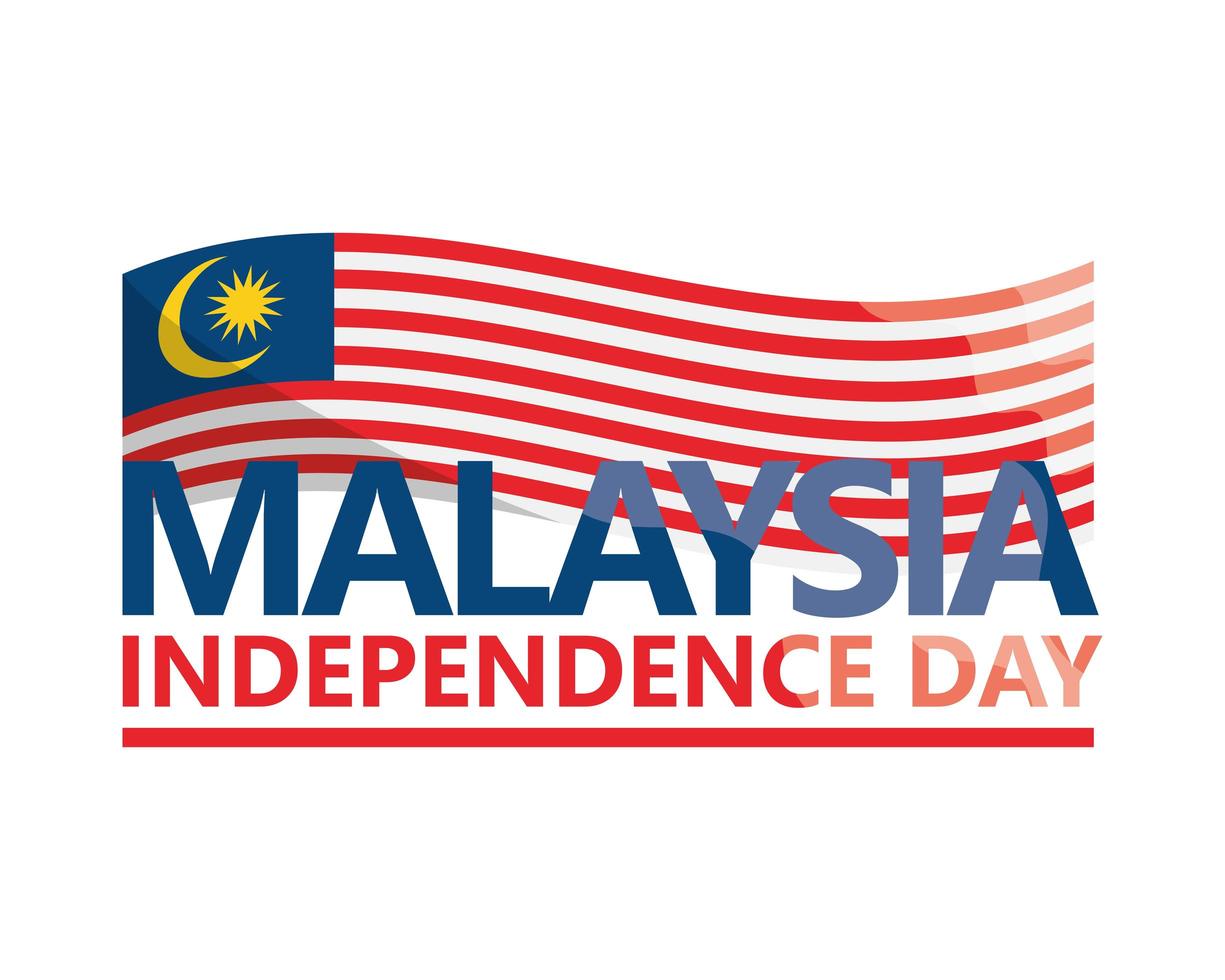 malaysiens självständighetsflagga vektor