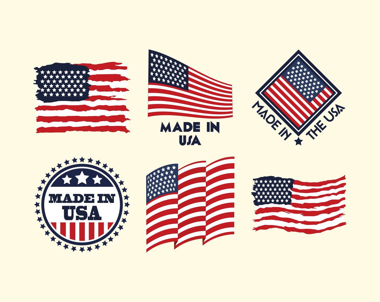 Made in USA Emblem-Set vektor