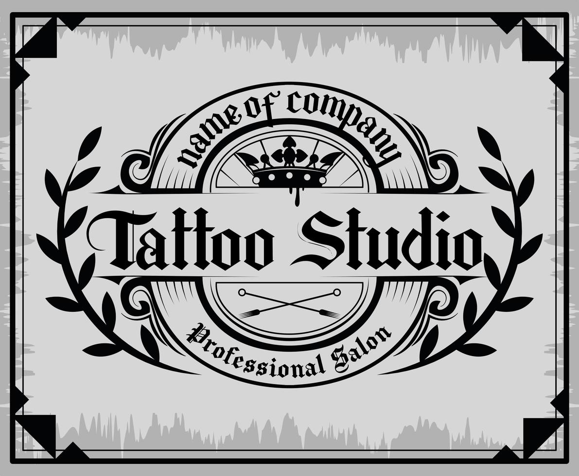 tatuering studio banner vektor