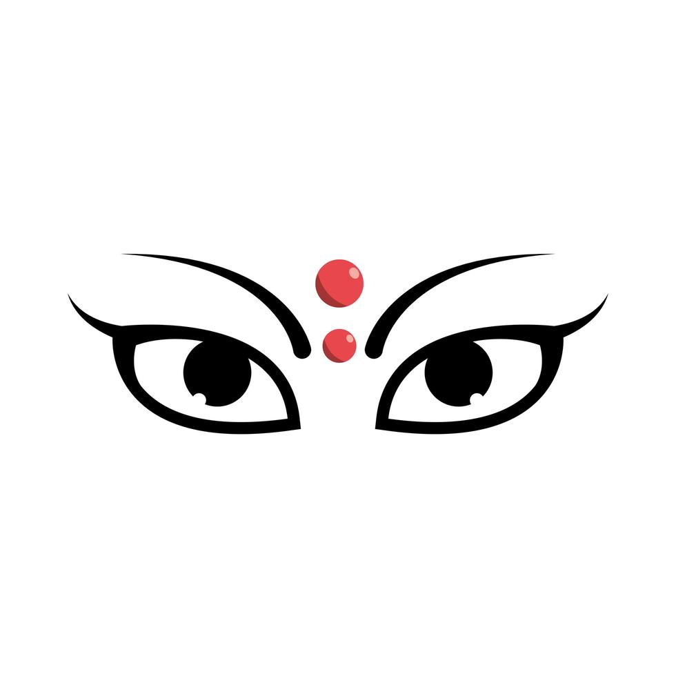 Göttin Durga Augen vektor