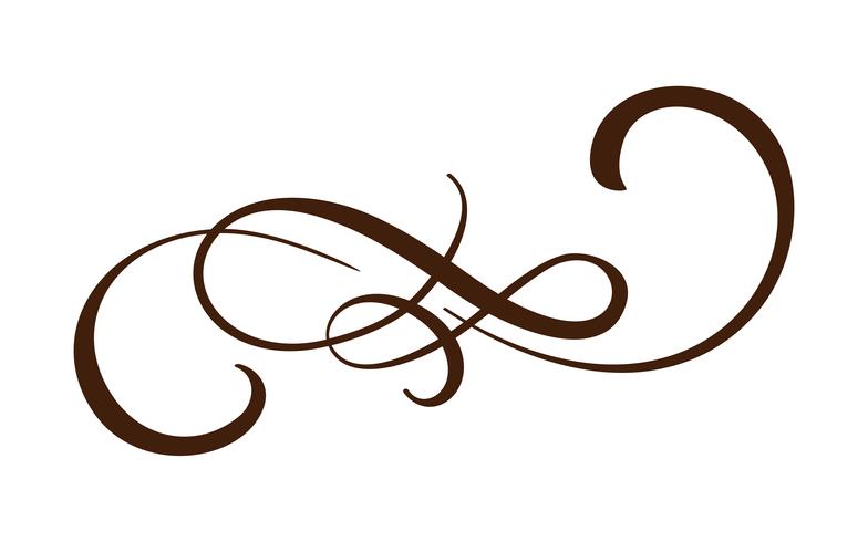 Hand gezeichnete Grenze Flourish Separator Kalligraphiedesignerelemente. Vektorweinlesehochzeitsillustration lokalisiert auf weißem Hintergrund vektor