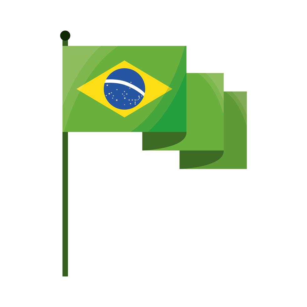 Flagge von Brasilien im Stand vektor