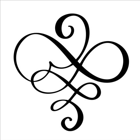 Hand gezeichnete Grenze Flourish Separator Kalligraphiedesignerelemente. Vektorweinlesehochzeitsillustration lokalisiert auf weißem Hintergrund vektor