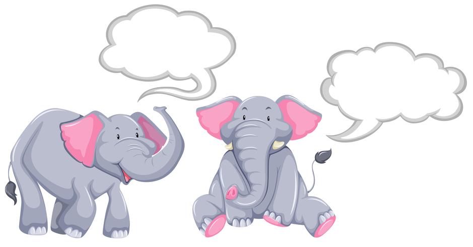 Elefanten mit leeren Sprechblasen vektor