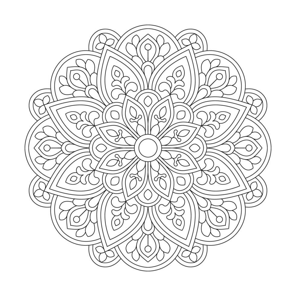 Prämie Mandala Blumen- Design Färbung Buch Seite Vektor Datei